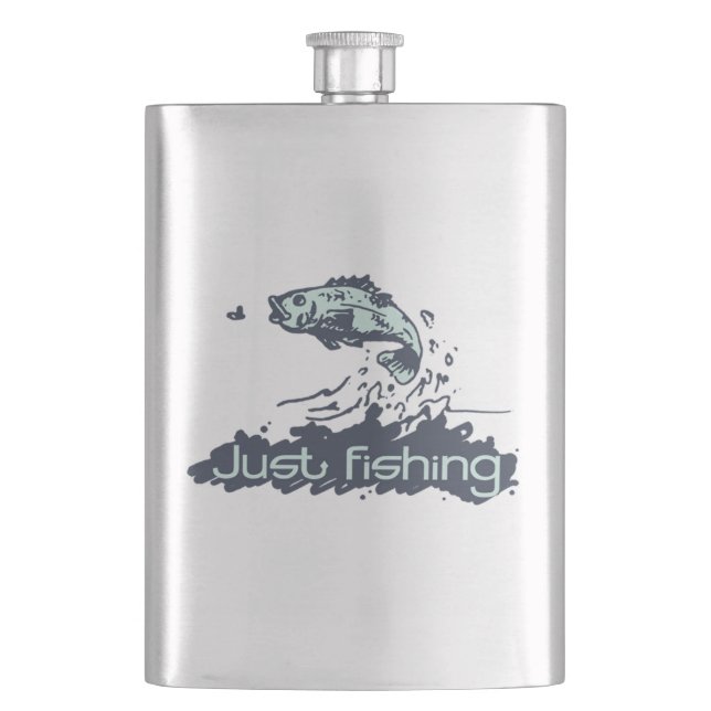 Flasque Juste de la pêche sauter poisson boissons graphiqu (devant)