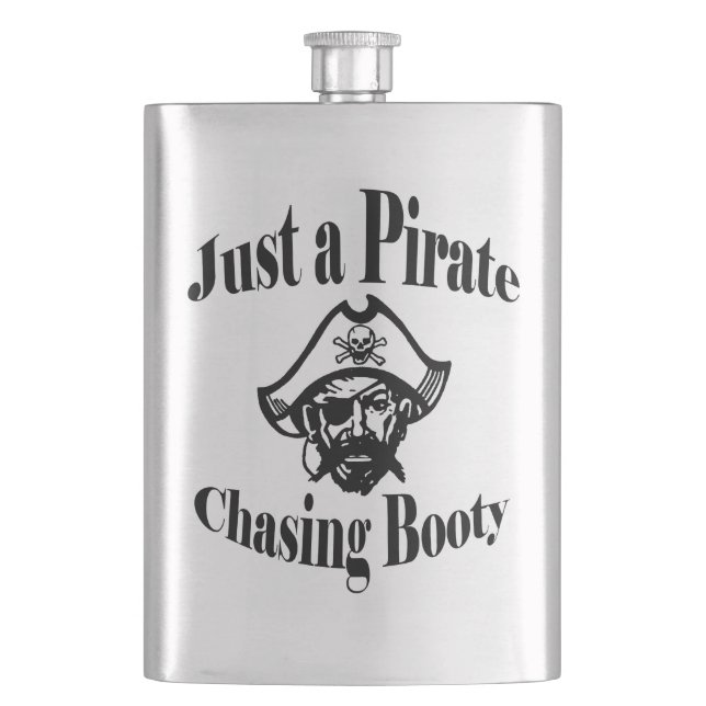 Flasque Juste un pirate chassant le butin - visage noir (devant)