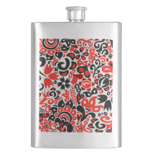 Flasque L'art populaire ukrainien motif floral abstact