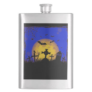 Flasque Le cimetière d'Halloween