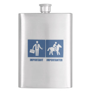 Flasque Le Travail Est Important, Les Chevaux Sont Importa