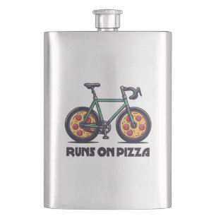 Flasque Le Vélo Passe Sur La Pizza