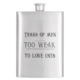 Flasque Les hommes forts aiment les chats Flask humour sur