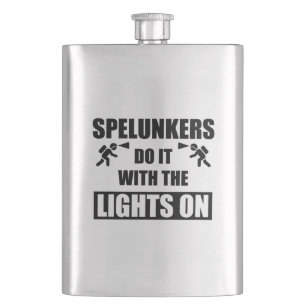 Flasque Les Spelunkers Le Font Avec Les Lumières Sur