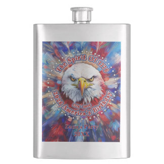 Flasque L'esprit de 1776, 2026 l'aigle rouge de feu d'Amér