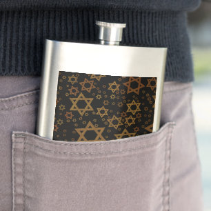 Flasque L'étoile artistique de David thème Hanukkah de Sli
