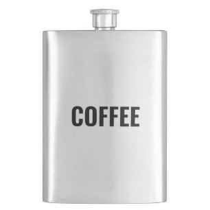 Flasque Lettres noires "café" en acier inoxydable