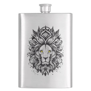 Flasque Lion Wild Animal Nature Illustration Art tatouage