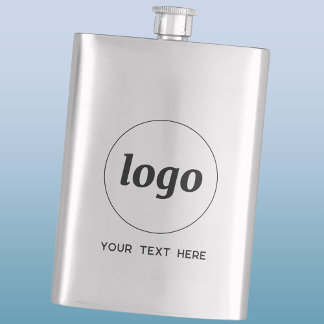 Flasque Logo Simple Avec Texte Professionnel Promotionnel