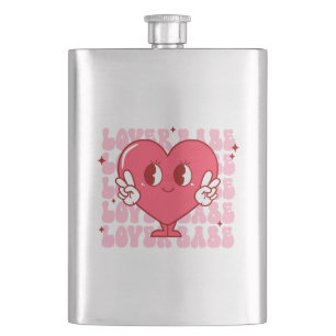 Flasque Lover Babe Coeur souriant mignon et texte répété