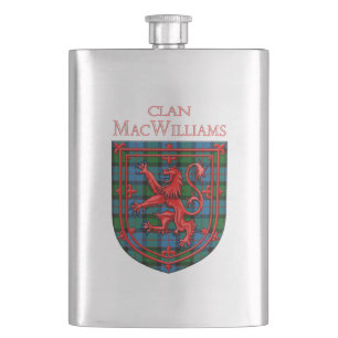 Flasque MacWilliams Tartan Scottish Plaid Lion Rampant