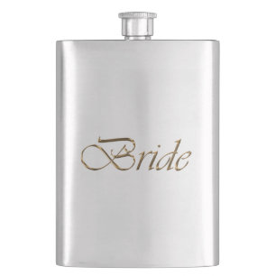 Flasque Mariée, écriture or élégant chic Bachelorette Part