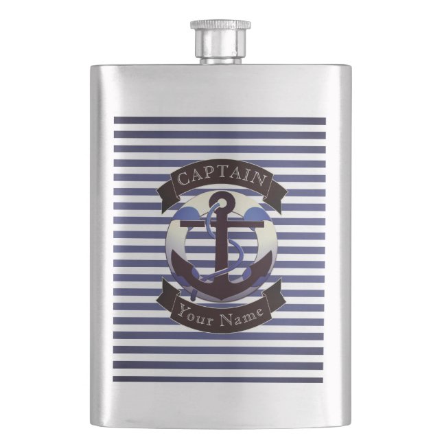 Flasque marin du capitaine de mer personnalisée (devant)