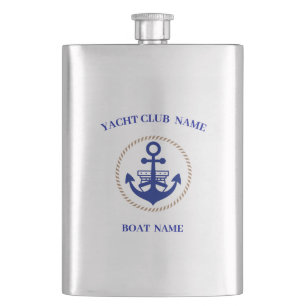 Flasque Marine bleue Ancre nautique club nautique