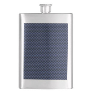 Flasque Marine Blue Automotive Carbon Fiber Tressage d'imp