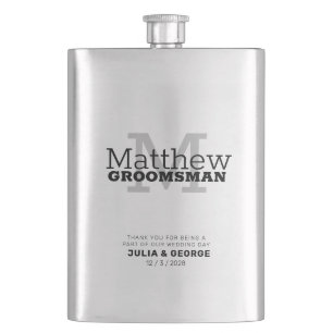 Flasque Masculine personnalisée minimale GROOMSMAN Hip Fla