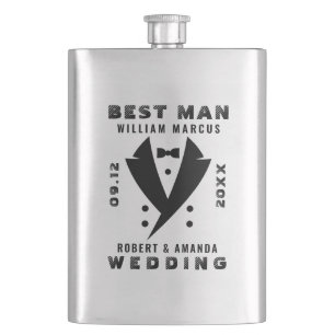 Flasque Meilleur homme Elegant Tuxedo Black Typograpy Mari