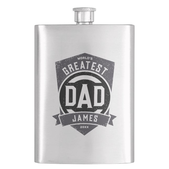 Flasque Meilleur papa jamais moderne cadeau Fête des pères (devant)