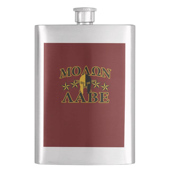 Flasque Molon Labe Spartan Warrior 5 étoiles Bourgogne (devant)