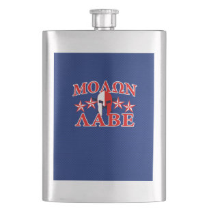 Flasque Molon Labe Spartan Warrior Mask 5 étoiles Patriot