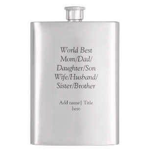 Flasque Monde meilleur maman mari femme papa fille fils