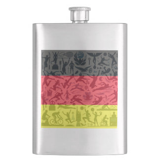 Flasque Moniteur sportif plat avec drapeau allemand