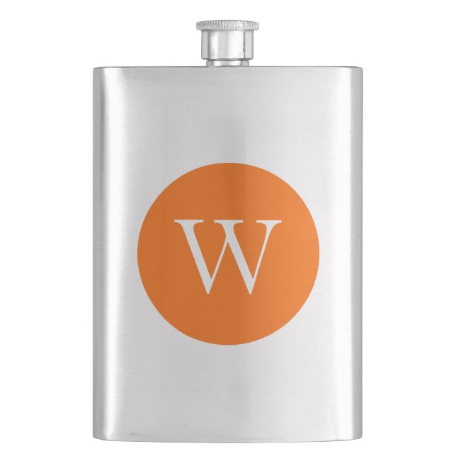 Flasque Monogramme Cercle Orange Clair (devant)