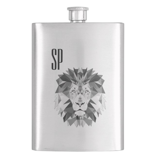 Flasque Monogramme de lion gris (devant)