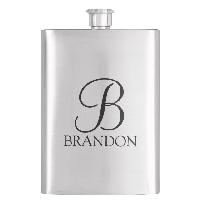 Flasque Monogramme personnalisé de style manuscrit masculi (devant)