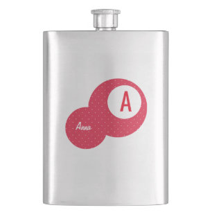 Flasque Monogramme personnalisé Red Dotty