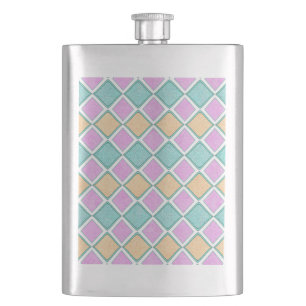 Flasque Motif diamant prisme Harlequin pastel