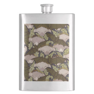 Flasque Motif floral vintage Art nouveau avec chauve-souri