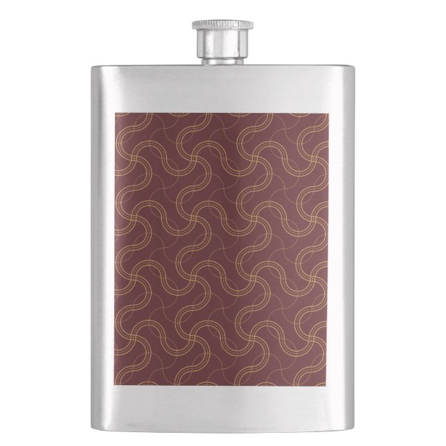 Flasque Motif rouge luxueux à rayures ondulées (devant)