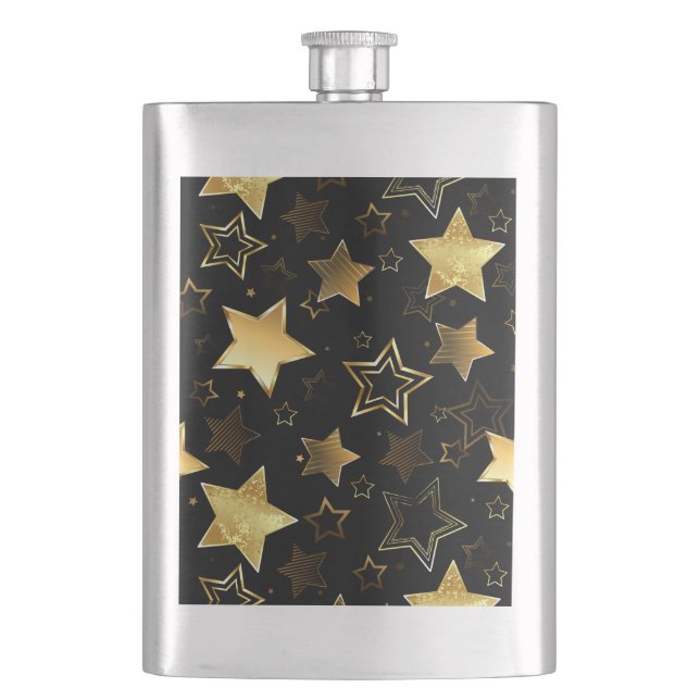 Flasque Motif sans couture avec étoiles d'or (devant)