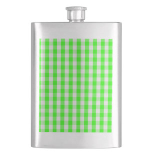Flasque Neon Green En vichy Motif par Shirley Taylor