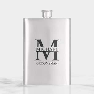 Flasque Nom du Groomsman Personnalisé Classique