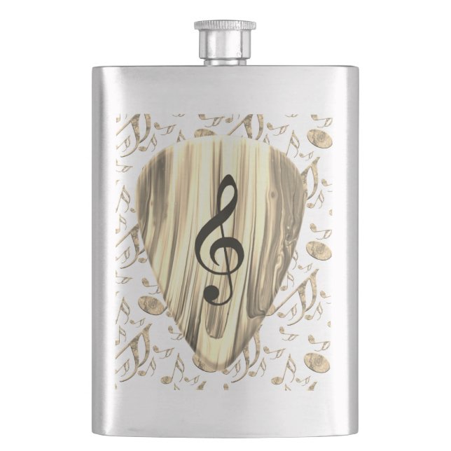 Flasque Onglet de guitare de notes musicales personnalisée (devant)