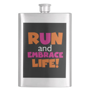 Flasque Orange Rose Texte Fitness Runner Marathon