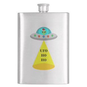Flasque OVNI de Noël Ho Ho Alien soucoupe volante