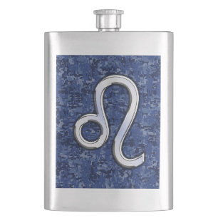 Flasque Panneau Leo Zodiac sur Camo numérique bleu marine