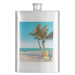 Flasque Panneaux de surf sur la plage lancer oreiller