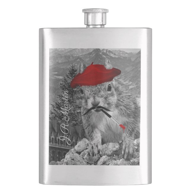 Flasque Peintre français en écureuil de Beret Rouge (devant)