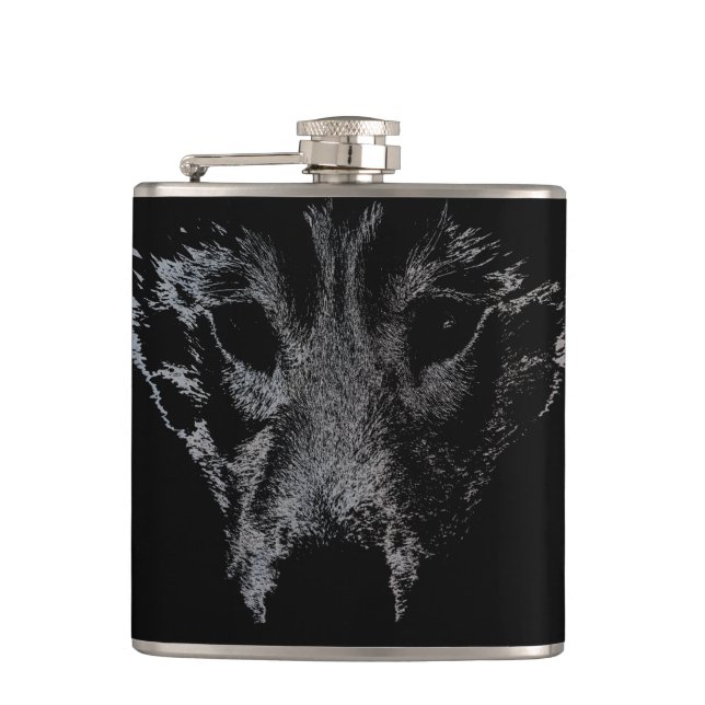 Flasque personnalisé Husky chiot loup Husky Flask  (Devant)
