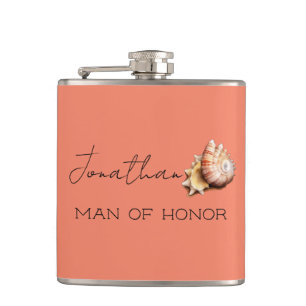 Flasque personnalisée Corail avec Coquille Homme d