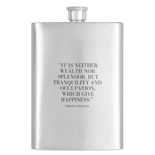 Flasque Pochette avec Bonheur et Quote de Richesse
