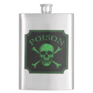 Flasque Poison Crâne et os croisés Halloween Design Imprim