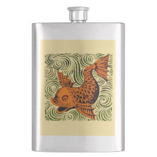 Flasque Poisson Antique Carrelage Ancien art