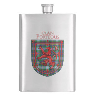 Flasque Porteous Tartan Scottish Plaid Lion Rampant
