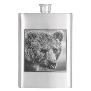 Flasque Portrait d'ours grizzli