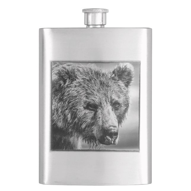 Flasque Portrait d'ours grizzli (devant)